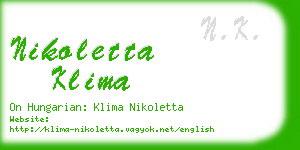 nikoletta klima business card